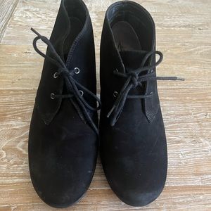 Abeo bio system neutral Potrero black suede/leather ankle boot size 8m.